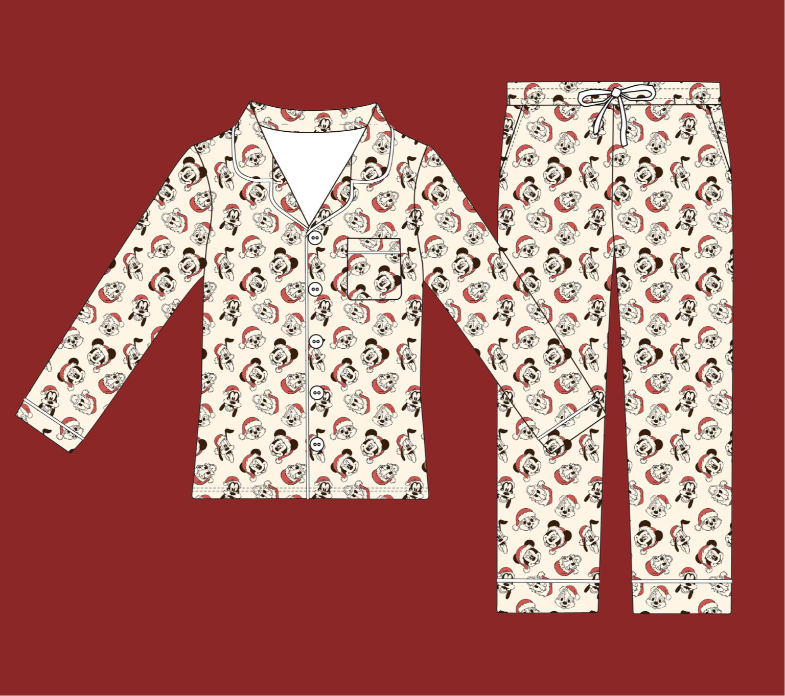Classic Christmas Crew: Womens Button-Up Set