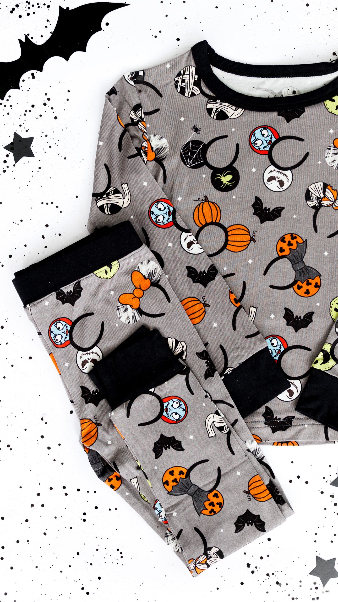 Spooky Ears (Grey): PJ Set