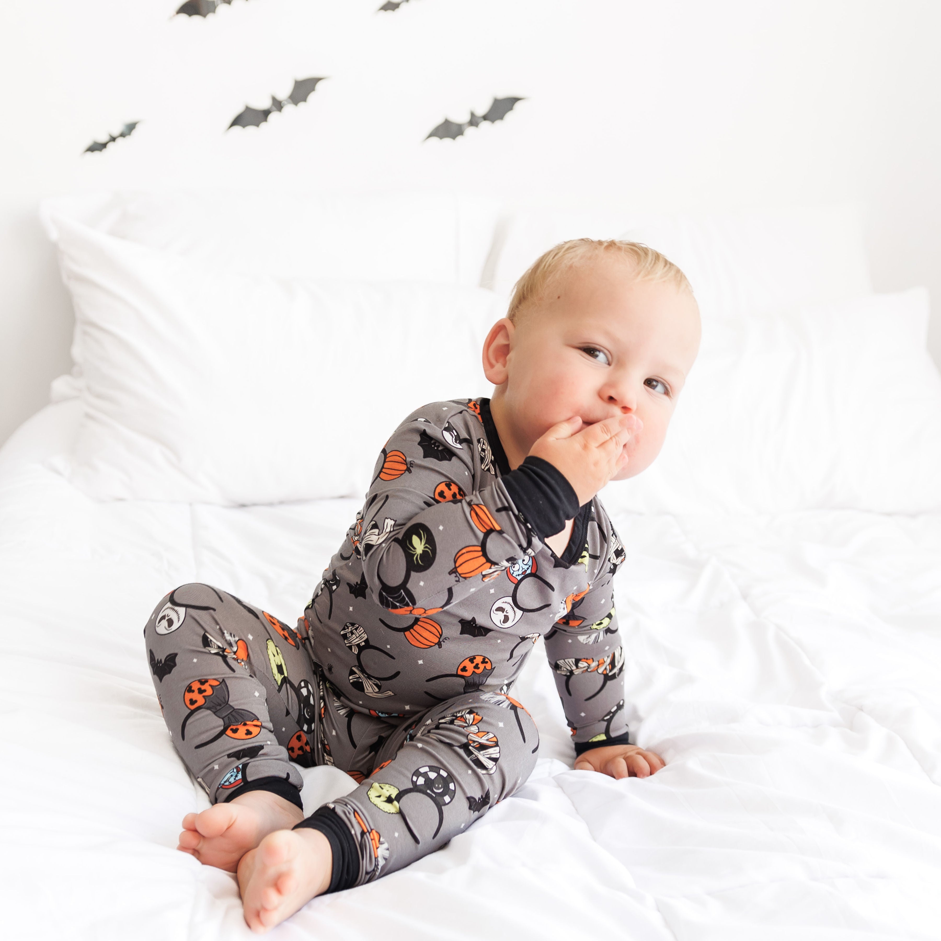 Spooky Ears (Grey): PJ Set