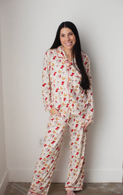 Santa's Milk & Crumbs: Womens Button-Up Set