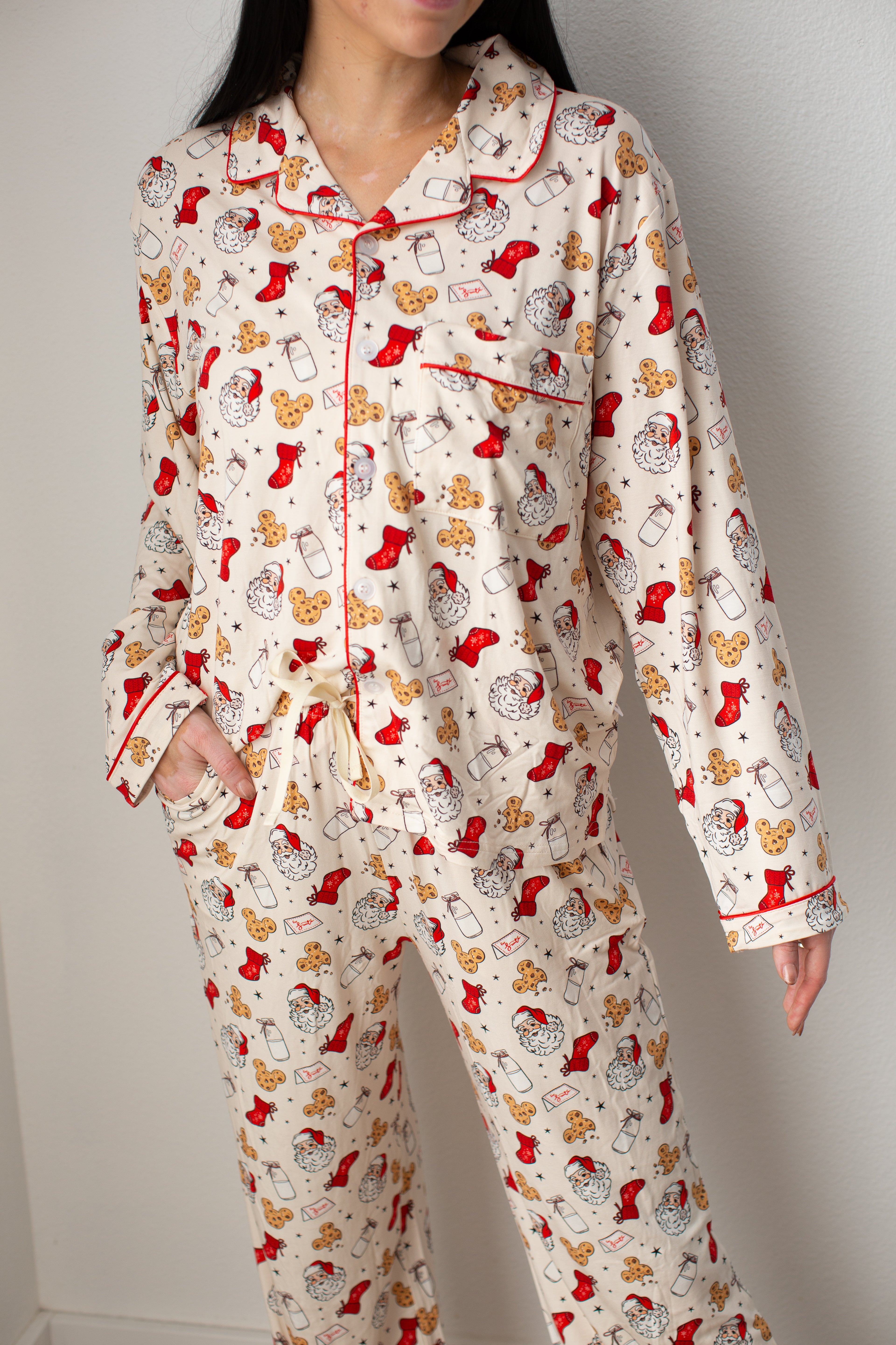 Santa's Milk & Crumbs: Womens Button-Up Set