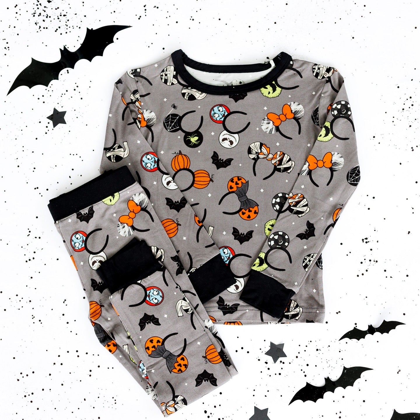 Spooky Ears (Grey): PJ Set