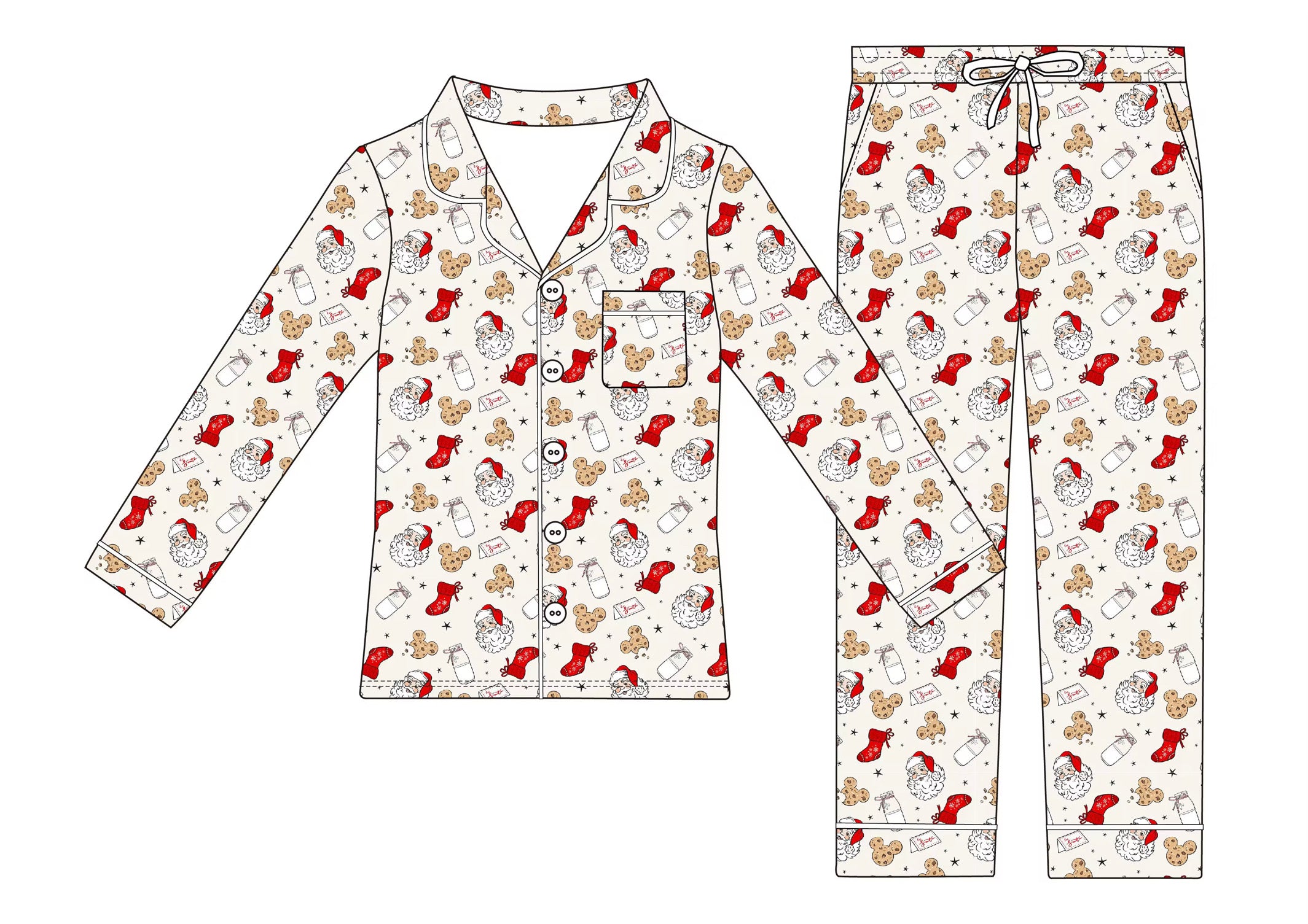 Santa's Milk & Crumbs: Womens Button-Up Set